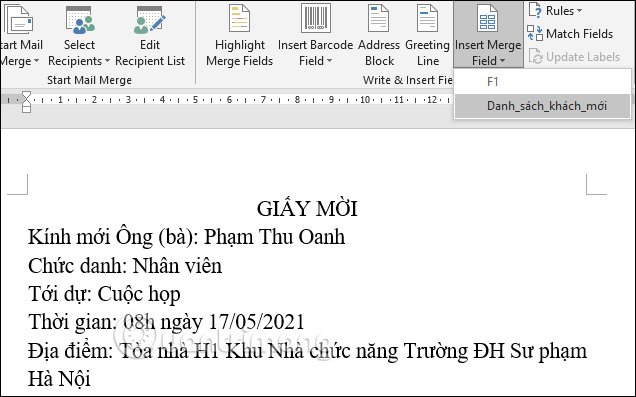 Điền trường còn lại 