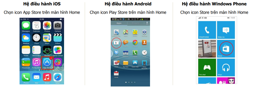 Tải E-Mobile Banking Agribank trên các chợ ứng dụng