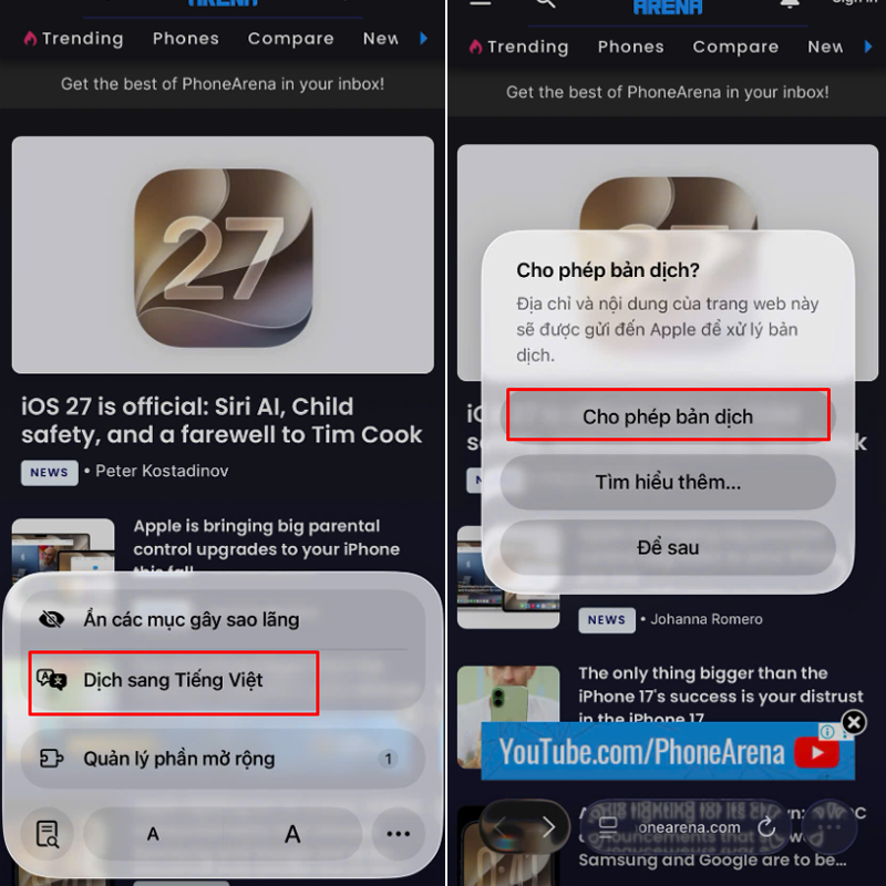 dịch văn bản bằng Safari trên iPhone - hình 3