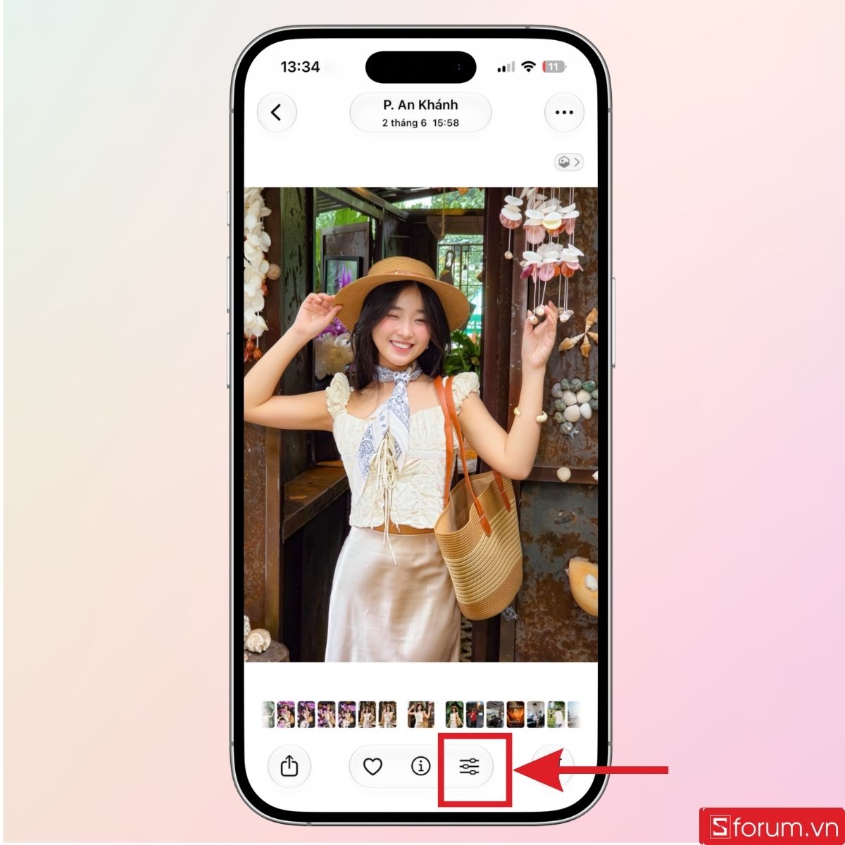 Nhấn vào mục chỉnh sửa ảnh